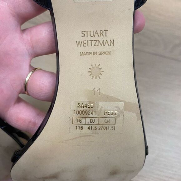STUART WEITZMAN Starla Strappy Leather Heel Sandals - Picture 10 of 10